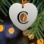 3" CERAMIC ORNAMENT - HEART -  