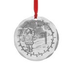 3" Round Metal Holiday Ornament - Aluminum