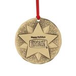 3" Round Metal Holiday Ornament -  