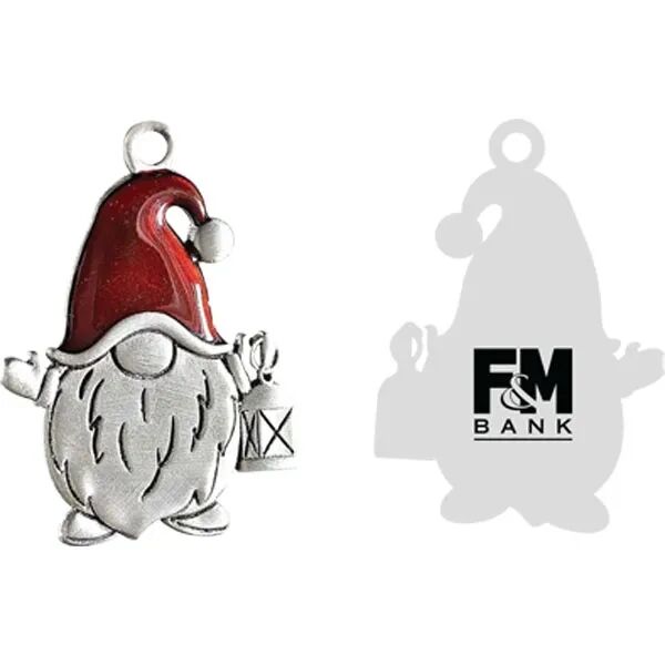 Main Product Image for Custom Printed Cast Silver Gnome Ornament
