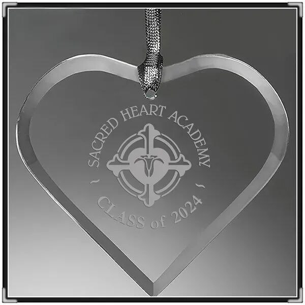 Main Product Image for Custom Engraved Heart Shaped Crystal Glass Ornament