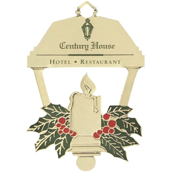 Main Product Image for Custom Printed Gold Lantern Ornament with Color Accents
