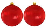 Custom Flat Fundraising Shatterproof Ornaments - Translucent Red