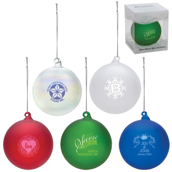 Main Product Image for Promotional Hand Blown Glass Ornament
