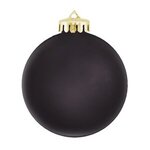 Imprinted Satin Finished Round Shatterproof Ornaments - Black