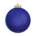 Imprinted Satin Finished Round Shatterproof Ornaments - Blue