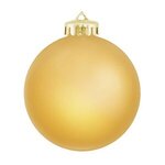 Imprinted Satin Finished Round Shatterproof Ornaments - Gold