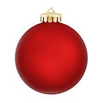 Imprinted Satin Finished Round Shatterproof Ornaments - Red