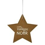 LEATHERETTE ORNAMENT - STAR - Brown
