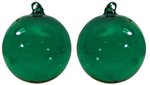 Personalized Ornaments Hand Blown Glass - 2 sided imprint - Green