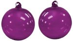 Personalized Ornaments Hand Blown Glass - 2 sided imprint - Purple