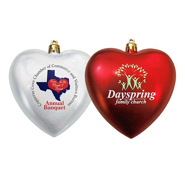 Main Product Image for Custom Printed Personalized Ornaments Heart Shaped Shatterproof