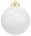 Round Shiny Shatterproof Ornament - Quick Ship - White
