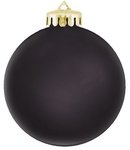 Satin Finished Round Shatterproof Ornaments - Black
