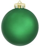Satin Finished Round Shatterproof Ornaments - Green