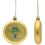 Shatter Resistant Flat Round Ornament - Gold