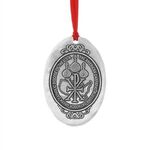 Small Oval Metal Christmas Ornament - Aluminum