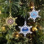White Snowflake Christmas Holiday Ornament -  